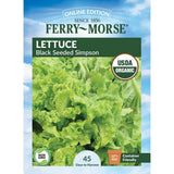 Lettuce, Black Seeded Simpson Organic Seeds, 1.2G #0815