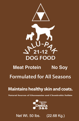 Valu Pak 21-12 Brown Bag Dog Food 50lb #25801504