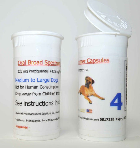 Broad Spectrum Dewormer - 4 Capsules Medium/Large Dogs #08642416