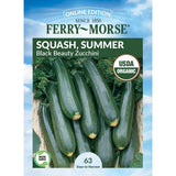 Squash, Black Beauty Zucchini Organic Seeds, 5.3G #0928