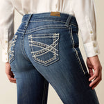 Ariat Ladies Wide Leg Trouser Mid Rise Stretch Entwined Jean #10025302