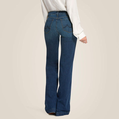 Ariat Ladies Trouser Mid Rise Stretch Kelsea Wide Leg Jean #10027695