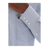 Wrangler Men's Cowboy Cut Long Sleeve Western Snap Chambray Work Shirt #70130MW