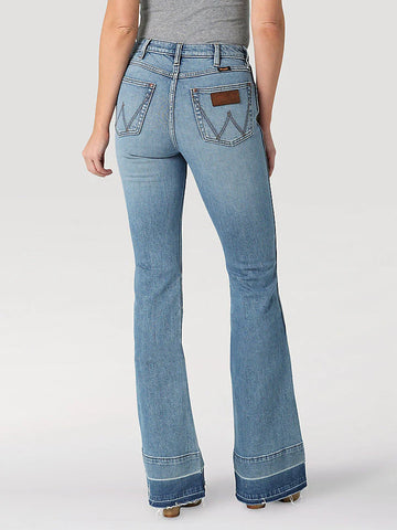 Wrangler Ladies High Waisted Retro Green Trouser Jean #2328273