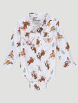 Wrangler Baby Horse & Cowgirl Western Snap Body Suit - White #2329258