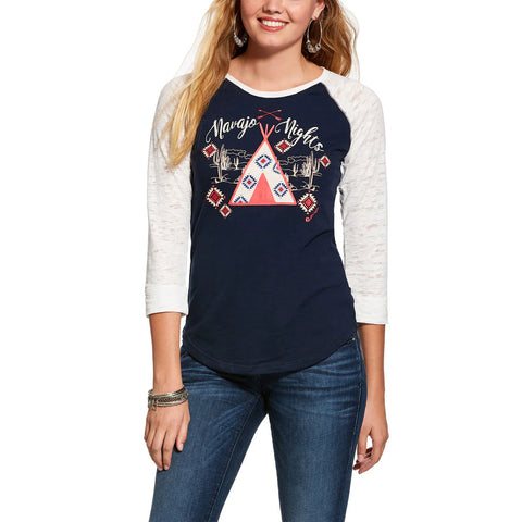 Ariat Ladies Navy Navajo Nights Tee #10028334