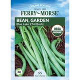 Bean, Bush Blue Lake 274 Organic Seeds, 17.5G #1300