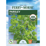Parsley, Flat Italian Organic Seeds, 1.2G #1325