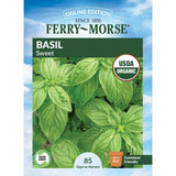 Basil, Sweet Organic Seeds, 300mg #1330