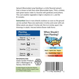 Spinach, Bloomsdale Long Standing Organic Seeds, 4.4g #1455