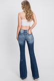 Jean Destroyed Mid Rise Stretch Flare W/Patch Work #P221FM-MD