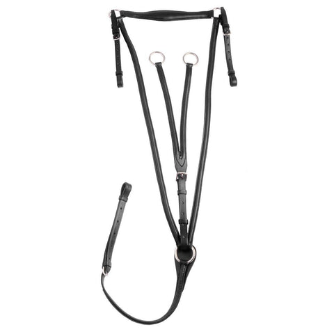 Raised Running Breastplate Martingale Full Black #20-9655-BLK