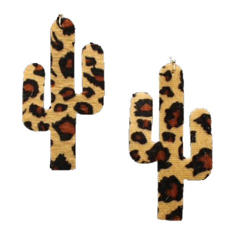 Blazin Roxx Leopard Cactus Earrings #30966