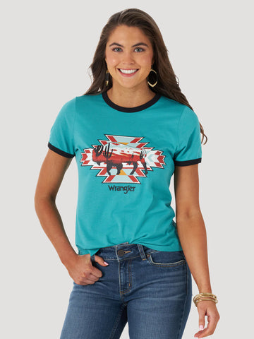 Wrangler® Western Fashion Top - Aztec Buffalo #2317132