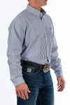 Cinch Men's Royal Blue Pinstripe Button Down Shirt #MTW1104729