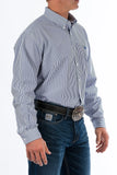 Cinch Men's Royal Blue Pinstripe Button Down Shirt #MTW1104729