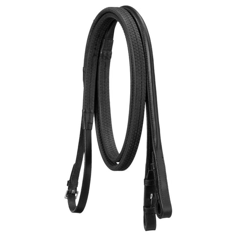 Reins Rubber Raised Grip English Black #20-9522-2-0