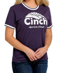 Cinch Ladies American Classic Purple Print T-Shirt #MSK7890002