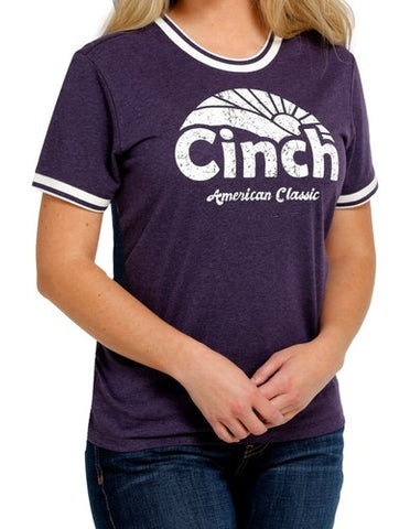 Cinch Ladies American Classic Purple Print T-Shirt #MSK7890002