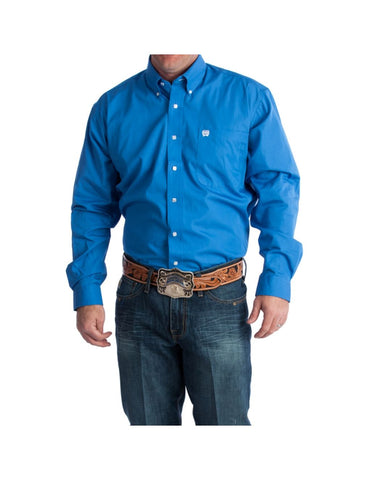 Cinch Men's Solid Classic Fit Solid Button Down Blue #MTW1003799
