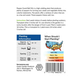 Pepper, Grand Bell Mix Seeds, 600mg  #9800