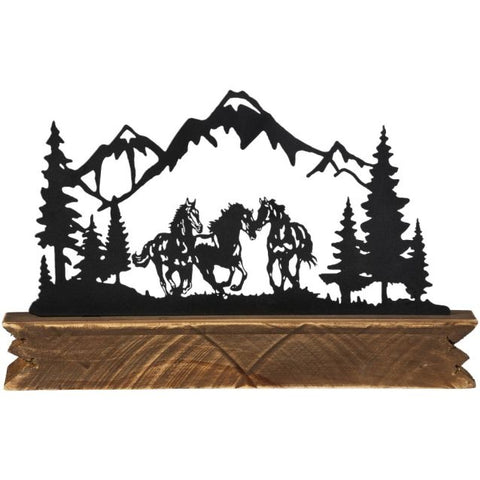 Galloping Horses Mountain Scene Decor #87-36123
