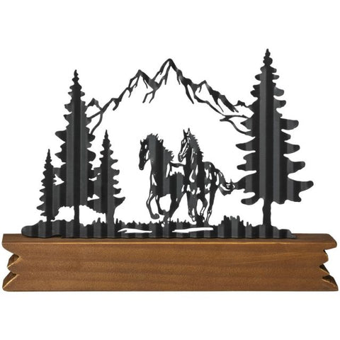 Galloping Horses 2 Horses Trees Scene Decor #87-36141