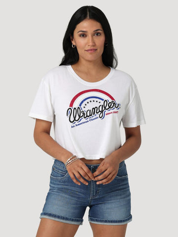 Wrangler® Ladies Retro Logo Crop Tee #2328947