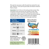 Pea, Cascadia Sugar Snap Organic Seeds, 14g  #9788