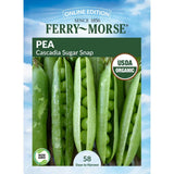 Pea, Cascadia Sugar Snap Organic Seeds, 14g  #9788