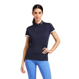 Ariat Ladies Bandera 1/4 Zip Polo Navy Shirt #10039188