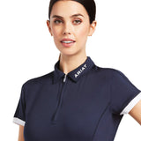Ariat Ladies Bandera 1/4 Zip Polo Navy Shirt #10039188