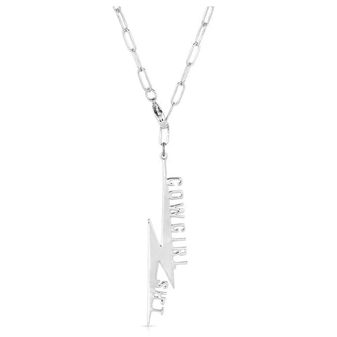 Montana Silversmiths Cowgirl Sh*t Lightning Bolt Necklace