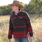 Cinch Men's Grey Aztec Print Fleece Pullover #MWK1514012
