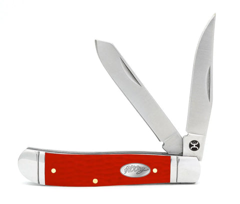 Hooey Large Red Jig Bone Trapper Knife #HK126