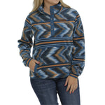 Cinch Ladies Blue Aztec Fleece Pullover #MAK9820009