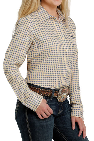 Cinch Ladies Mint Plaid Rodeo Shirt #MSW9164072