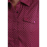 Cinch Ladies Fuchsia Print Button Down Shirt #MSW9201004