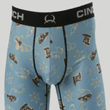 Cinch Men's 9in Boxer Briefs Blue Sheriff #MXY6001022