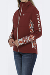 Cinch Ladies Maroon Aztec Bonded Jacket #MAJ9857001