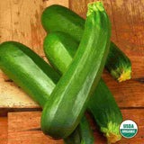 Squash, Dark Green Zucchini Organic Seeds, 5.3G #0799
