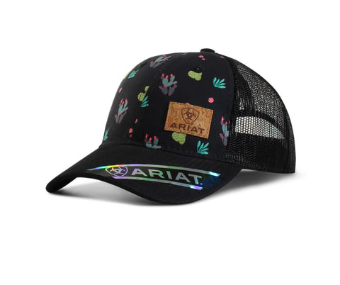 Ariat Cactus Print Black Snap Back Hat #A300058001