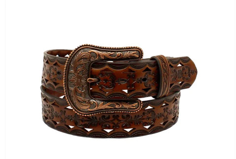 Ariat Brown Women's Leather Belt with Dark Copper Buckle #A1523667