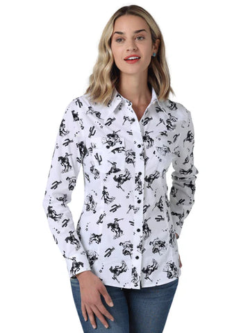 Wrangler® Womens Retro Western Shirt White #2330046