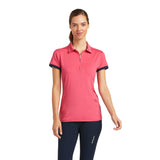 Ariat Ladies Bandera 1/4 Zip Polo Party Punch Shirt #10039186