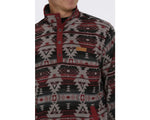 Cinch Men's Grey Aztec Print Fleece Pullover #MWK1514011
