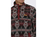 Cinch Men's Grey Aztec Print Fleece Pullover #MWK1514011
