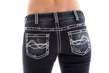 Cowgirl Tuff Women's Don't Fence Me In Crystal Indigo Jeans #JCINDG