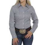 Cinch Ladies Green Pinstripe Western Shirt #MSW9164188
