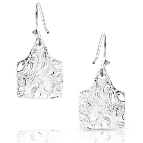 Montana Silversmiths Cow Tag Earrings ER5398